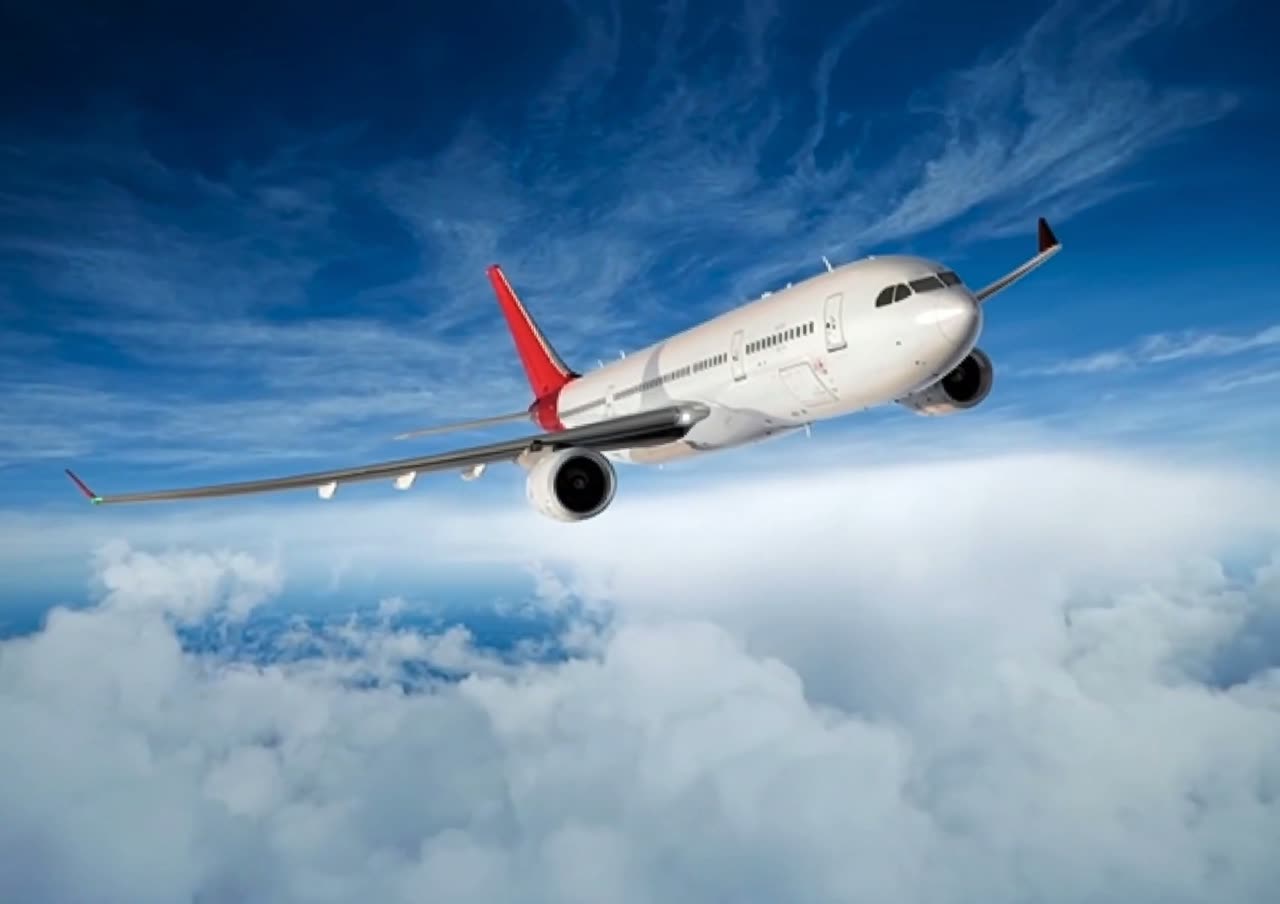 Cargo plane above the clouds